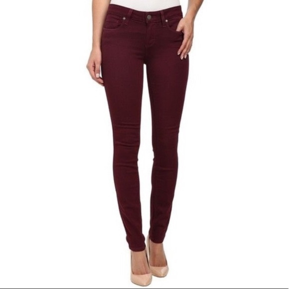ANTHRO Paige Verdugo Burgundy Ankle Skinny Jeans